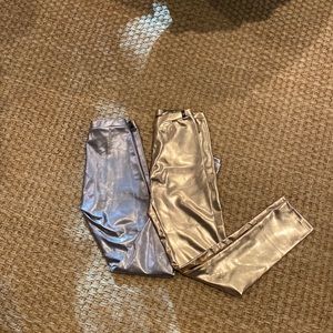 Zara metallic leggings.